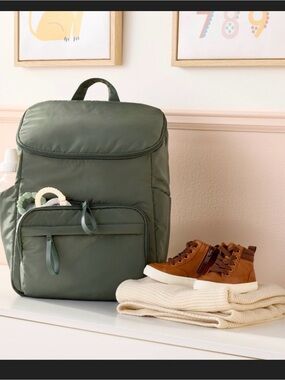 cloud island Diaper Bag BackPack=olive green